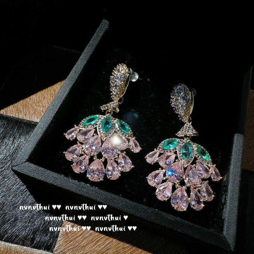 433CA Pink Grape Zircon Earrings