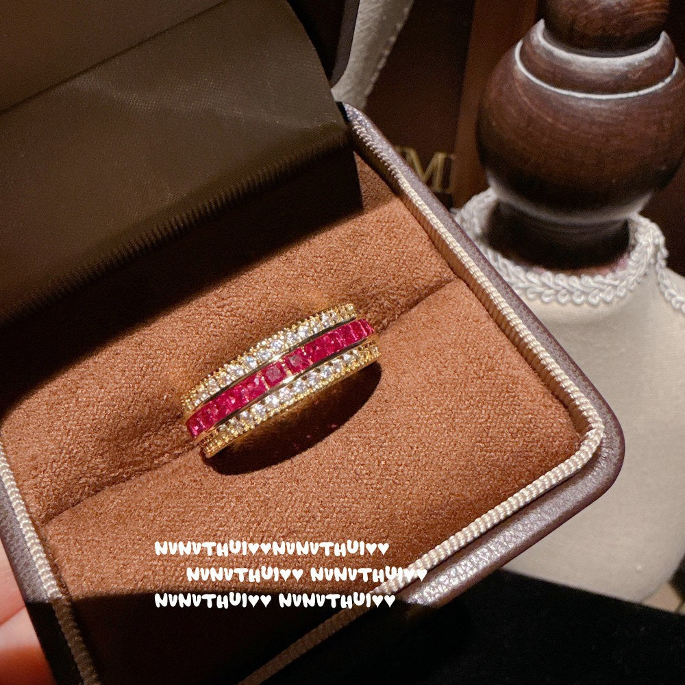 Rose Romance Ruby Bracelet & Ring Set