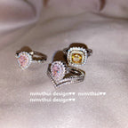 112A Rose Quartz Crown Zirconia Ring