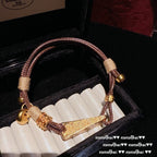 167NV Coiled Cheese PU Leather Bracelet