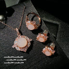 309ZZ Pink Carnelian Sunflower Necklace