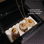 2025ZZ 18K Gold Artificial Tiger's Eye Necklace and Ring Set