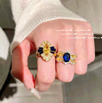 630Z Filigree Deep Sea Blue Zircon Open Ring