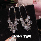 Glass-Crystal Sunflower Gemstone Earrings
