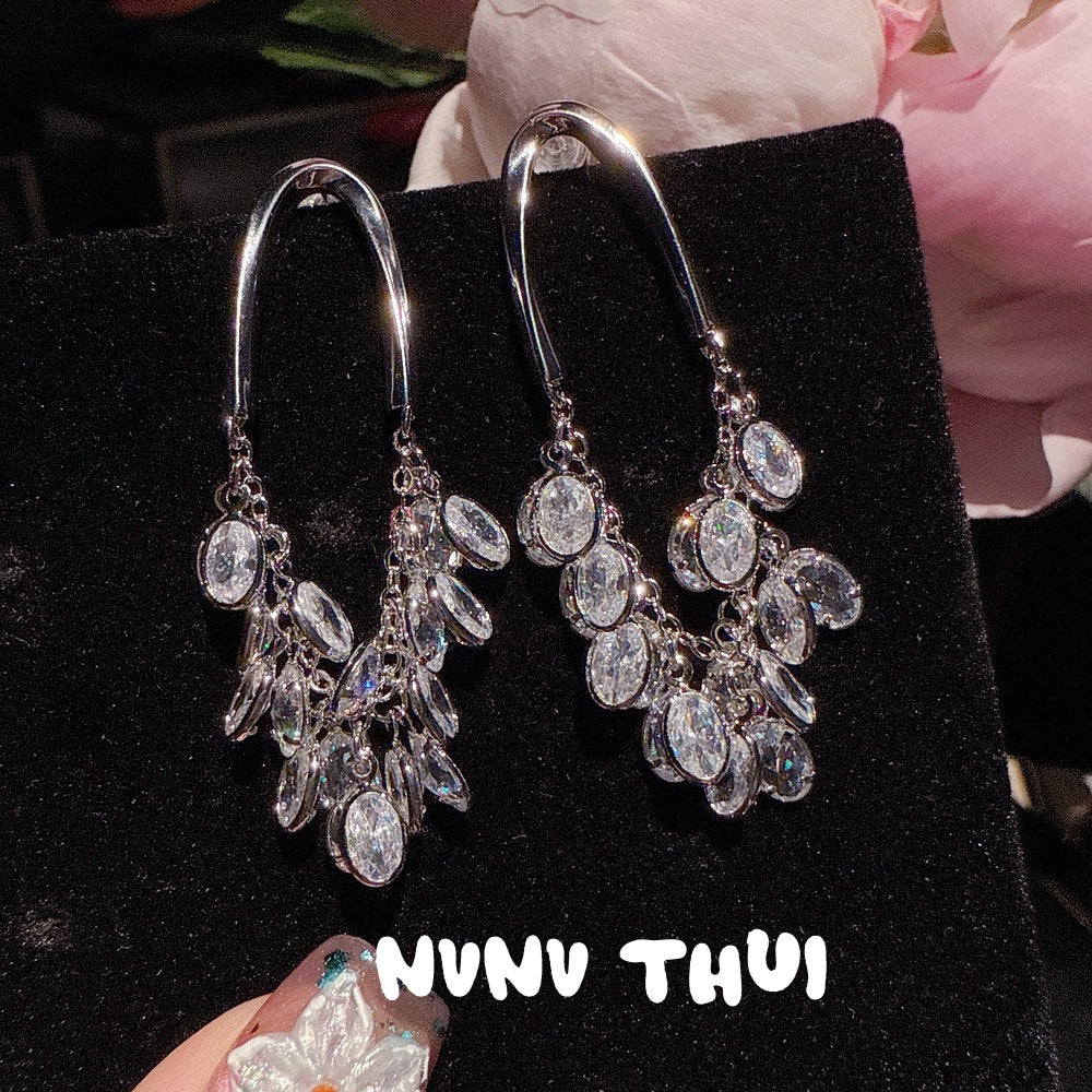 Glass-Crystal Sunflower Gemstone Earrings