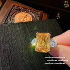 3276NV Sunset Yellow Rectangular Zirconia Open Ring