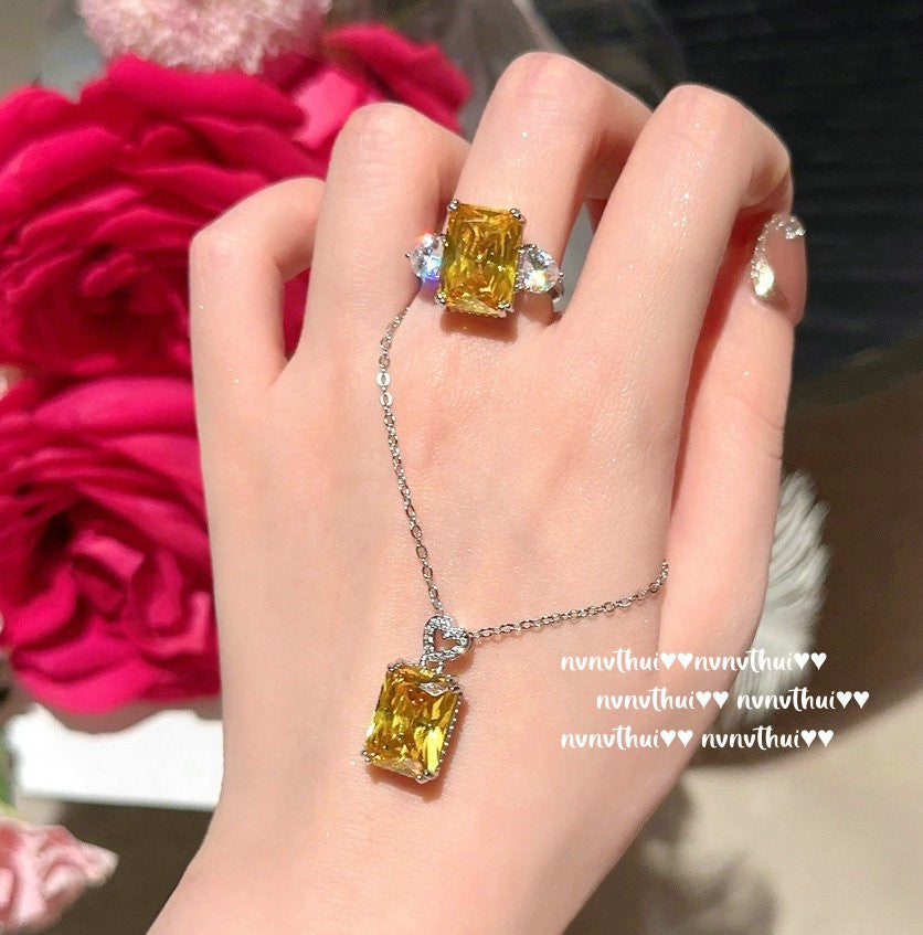 3276NV Sunset Yellow Rectangular Zirconia 3-Piece Set