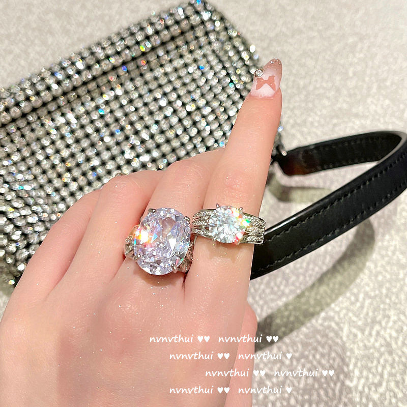 617S Julianne Dove Oval Zircon Open Ring