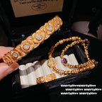 Filigree Gardenia Gemstone Bangle