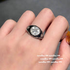 Italian Vintage Arc-Shaped Milky Way Gemstone Ring