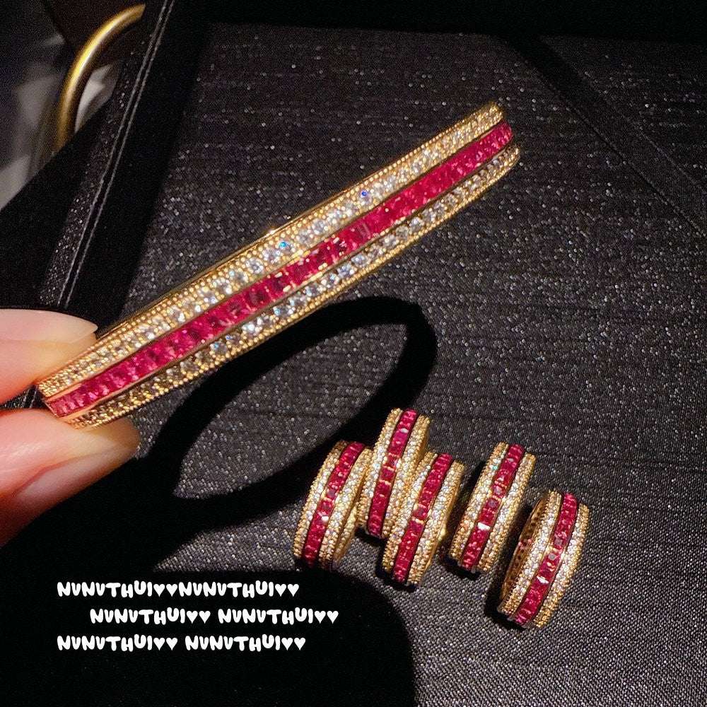 Rose Romance Ruby Bracelet & Ring Set