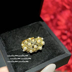 110Z Crown & Honeycomb Pearl Open Ring