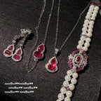 902CC Rubellite Pink Gourd Zircon Necklace