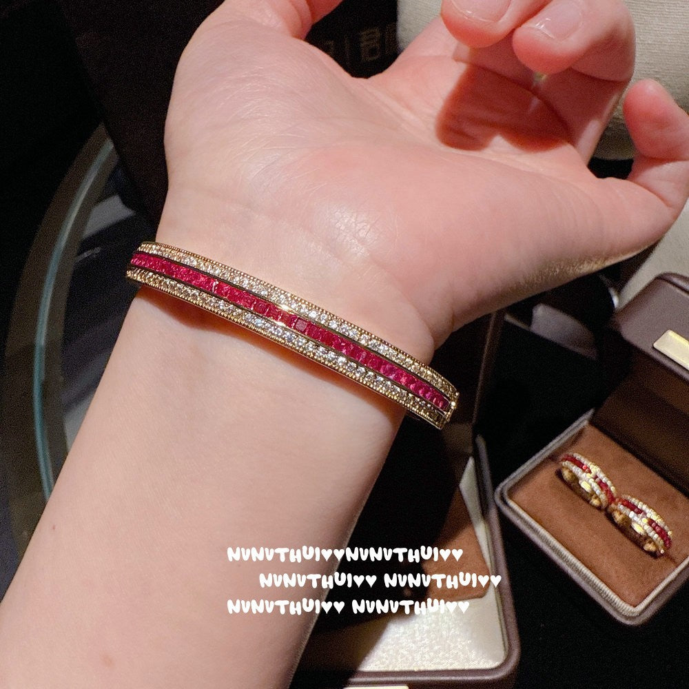 Rose Romance Ruby Bracelet & Ring Set