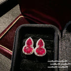 902ZZ Rubellite Pink Gourd Zircon Stud Earrings