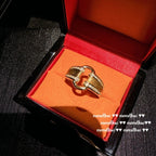 537HAO Vintage Brushed Twin Lotus Ring 18K Gold