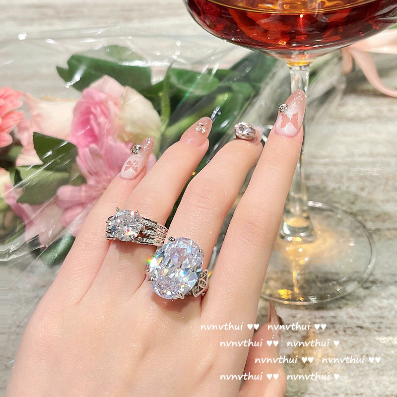 617S Julianne Dove Oval Zircon Open Ring