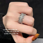 Italian Vintage Arc-Shaped Milky Way Gemstone Ring