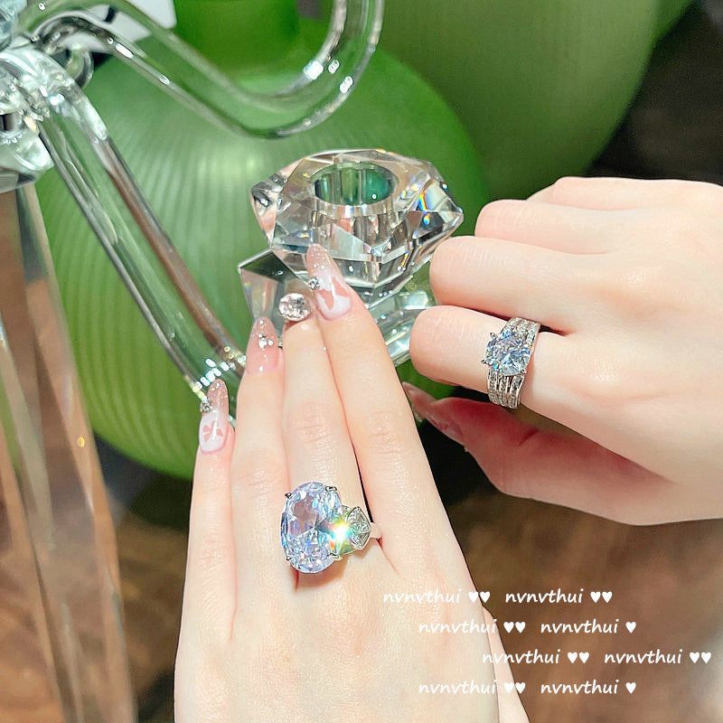 617S Julianne Dove Oval Zircon Open Ring