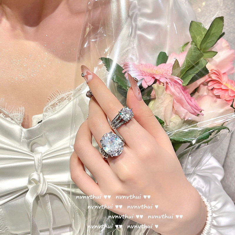 617S Julianne Dove Oval Zircon Open Ring