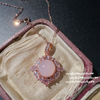 309ZZ Pink Carnelian Sunflower Necklace