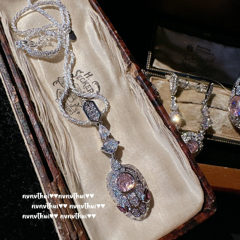 756S Hot Pink Serpent Shimmering Necklace