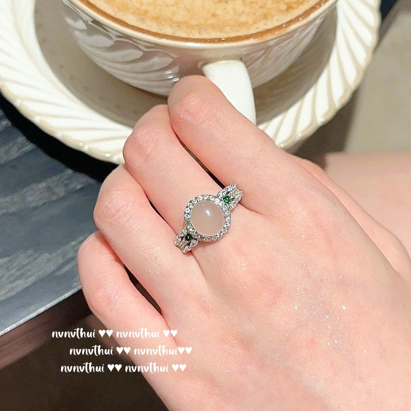 756S Artificial Agate Open Ring