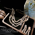 579Y Dreamland Bubble Layered Zirconia Necklace Bracelet Earrings 3-Piece Set