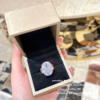 617S Julianne Dove Oval Zircon Open Ring