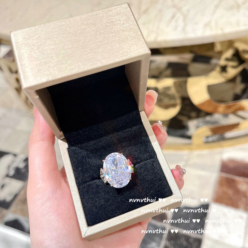 617S Julianne Dove Oval Zircon Open Ring