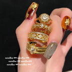 Italian Retro Brushed Gemstone Pigeon Egg Ring