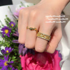 495HAO Cross Vajra Zirconia Open Ring