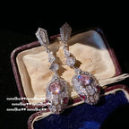 756S Hot Pink Serpent Fringe Earrings