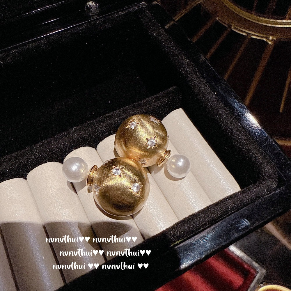 167NV Brushed Starburst Ball Earrings