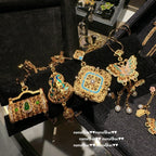 Antique Gold Filigree-Engraved Butterfly Necklace Chinese Knot