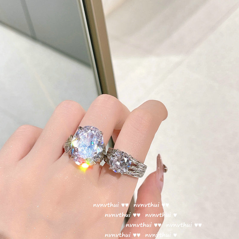 617S Julianne Dove Oval Zircon Open Ring