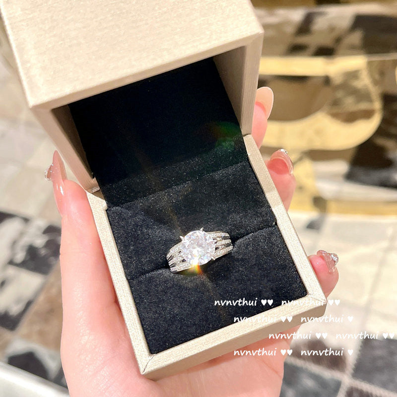617S Julianne Dove Oval Zircon Open Ring