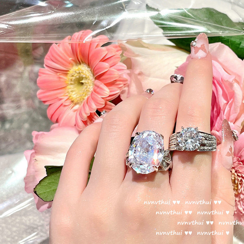 617S Julianne Dove Oval Zircon Open Ring
