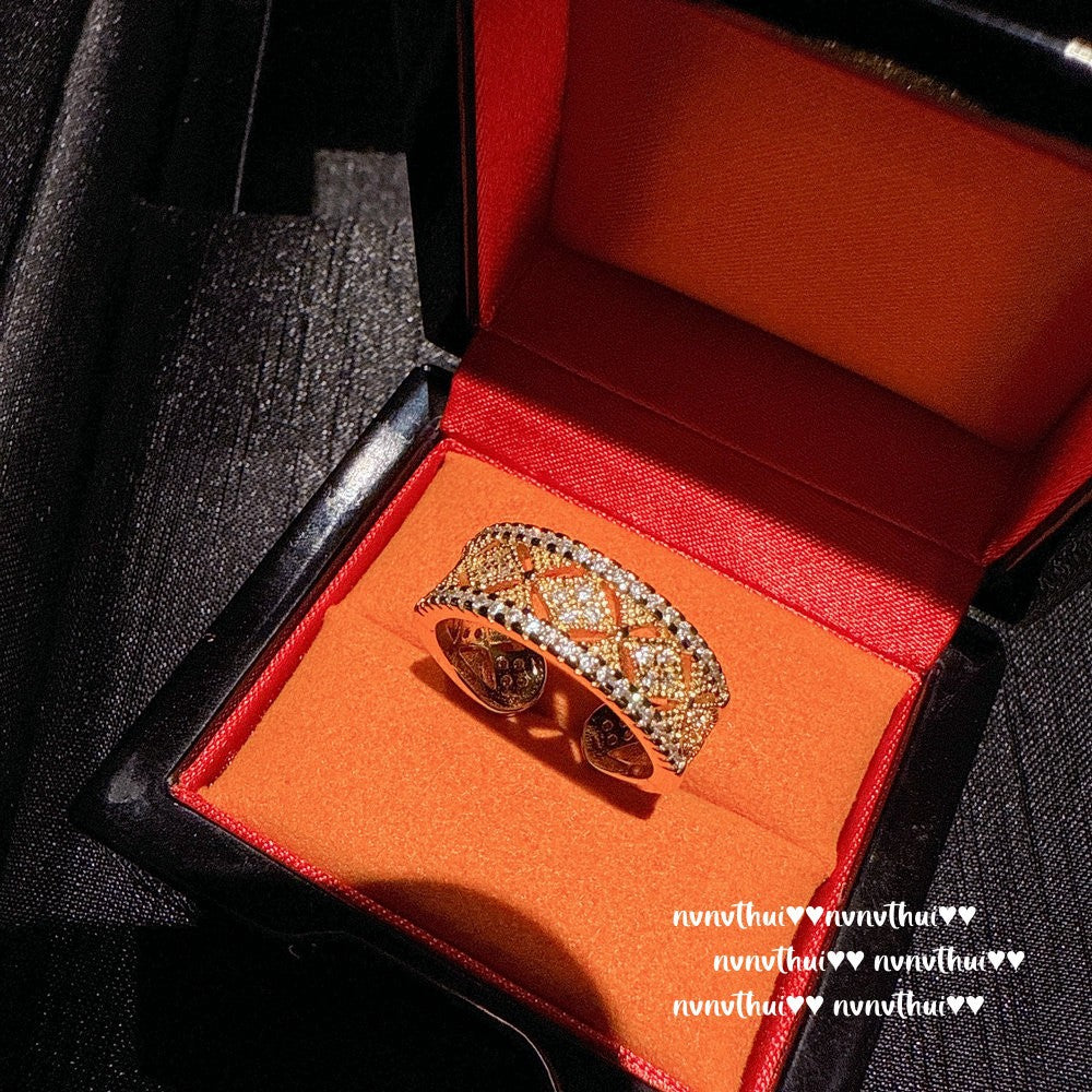 495HAO Cross Vajra Zirconia Open Ring
