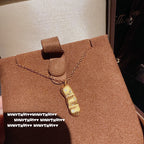 784S Vintage Brushed Diamond-Accented Lucky Bean Necklace