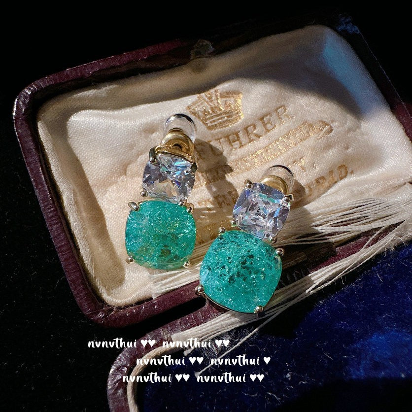 Mojito Green Pearl & Gemstone Earrings