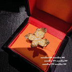 537HAO Gold-Plated Brushed Butterfly Ring
