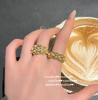 110Z Crown & Honeycomb Pearl Open Ring