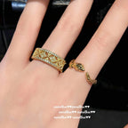 495HAO Cross Vajra Zirconia Open Ring