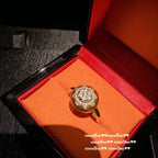 Italian Retro Brushed Gemstone Pigeon Egg Ring