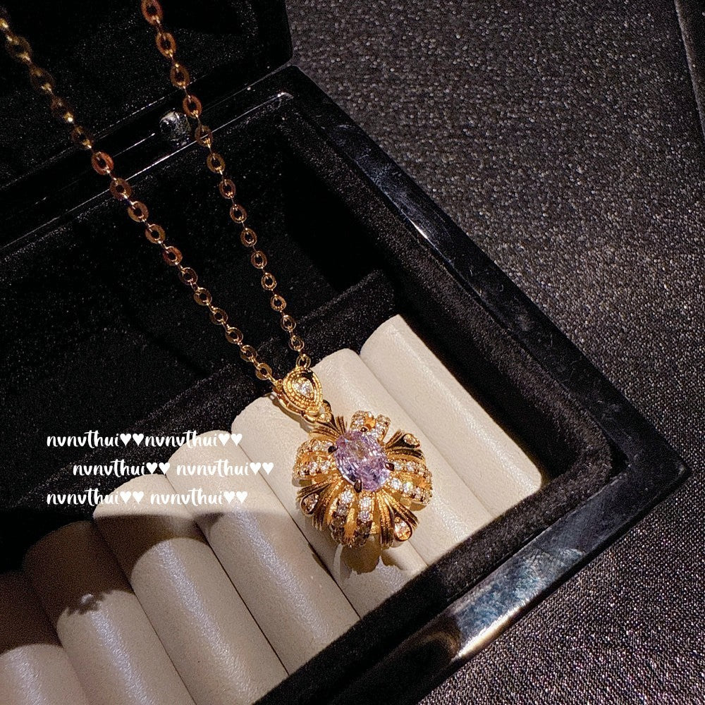 Austrian Honeycomb & Redbud Earrings Necklace Set