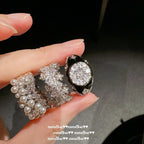 Italian Vintage Arc-Shaped Milky Way Gemstone Ring