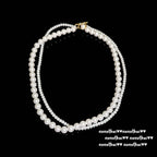 354BB Mixed Sizes Artificial Shell Pearl Twisted Necklace