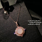 309ZZ Pink Carnelian Sunflower Necklace