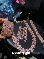 Mozambique Pink Teardrop Gemstone Necklace Earring